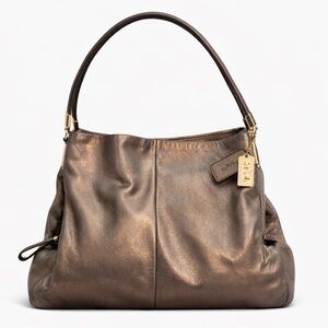 COACH Madison Phoebe Gold Metallic Leather Shoulder Bag